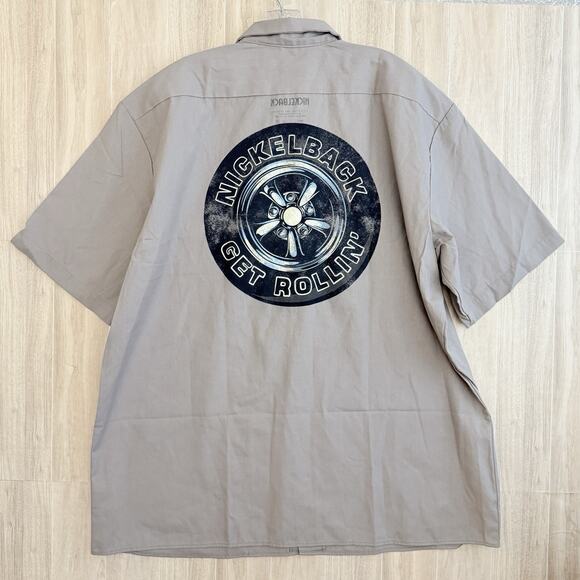 Nickelback Button Up Shirt Mens Sz 2XL Get Rollin’ by Dickies Button Down Work - Picture 1 of 13